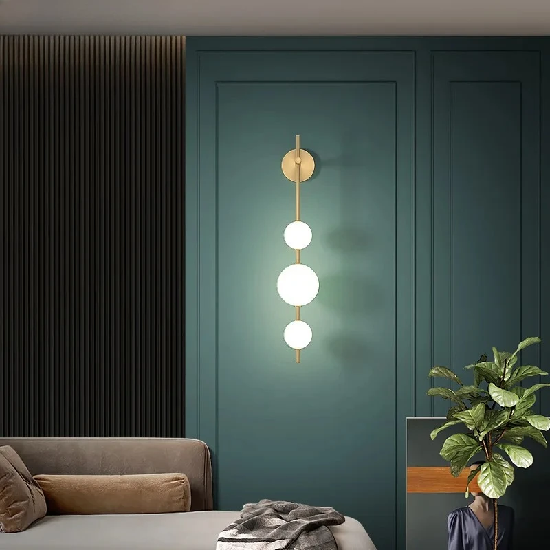 Medieval Nordic Art Lovely Vertical Globle String Ball Sconces LED Wall Lamps Lustre Light for Living Room Decoration Chandelier