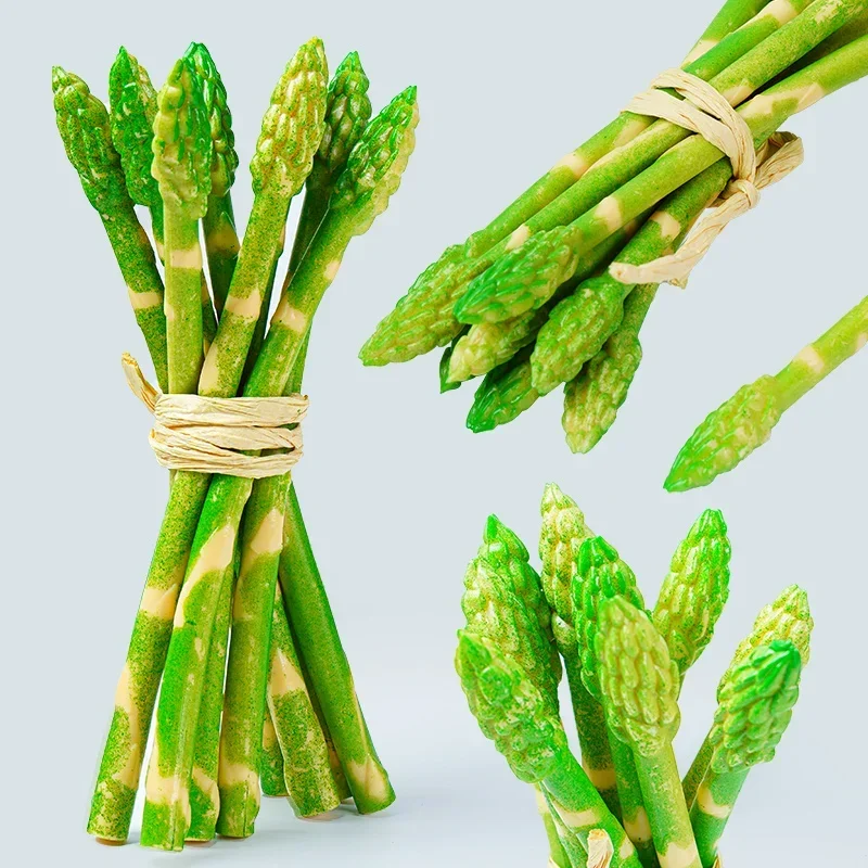 Modelo de aspargos de simulación Artificial, adorno de frutas y verduras falsas, vitrina de tienda, cocina, decoración del hogar, 6 unidades por lote