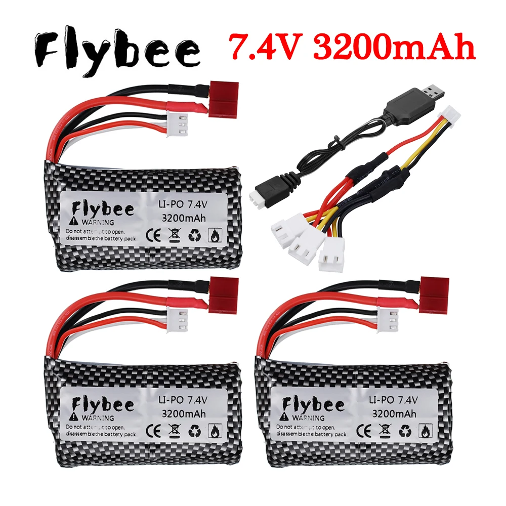 7.4V 3200MAH lipo Battery 18650 2S for Q46 Wltoys 12427 12428 12423 12401 12402A 12403 12404 FY-03 FY01 FY02 RC Car Spare Parts