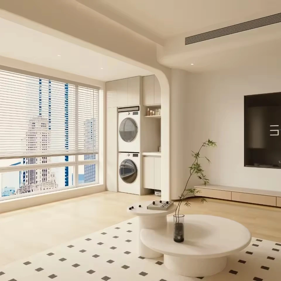 Customized Balcony Laundry Cabinet with Built in Washing Machine for Pantry Use