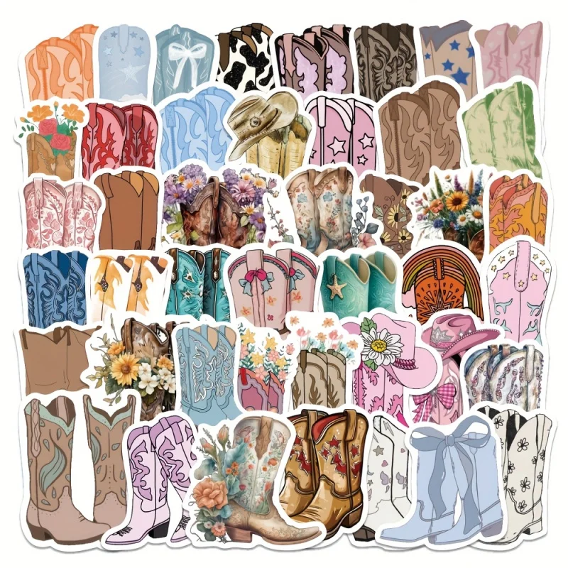 60pcs Cowboy Boot Stickers Cowboy graffiti with unique creativityinsHighly Attractive Clothing Stickers for Decoration