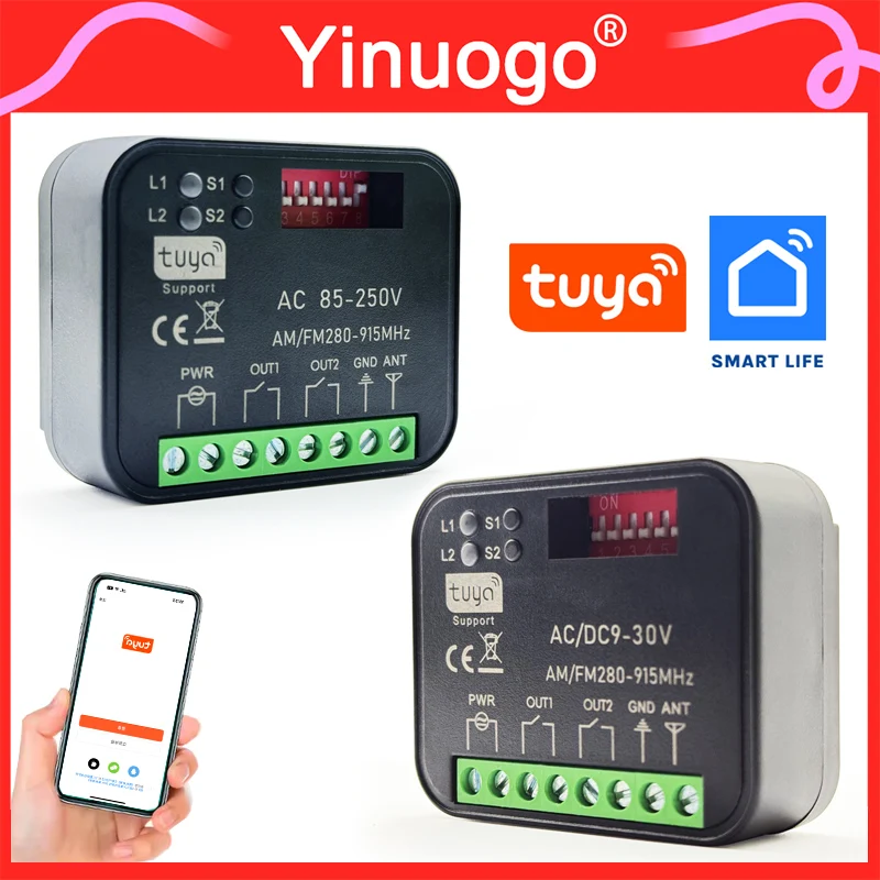 

YNG206 Tuya WiFi RX-MULTI Receiver 9-30V 85-250V 2CH Work For Alexa Google Home