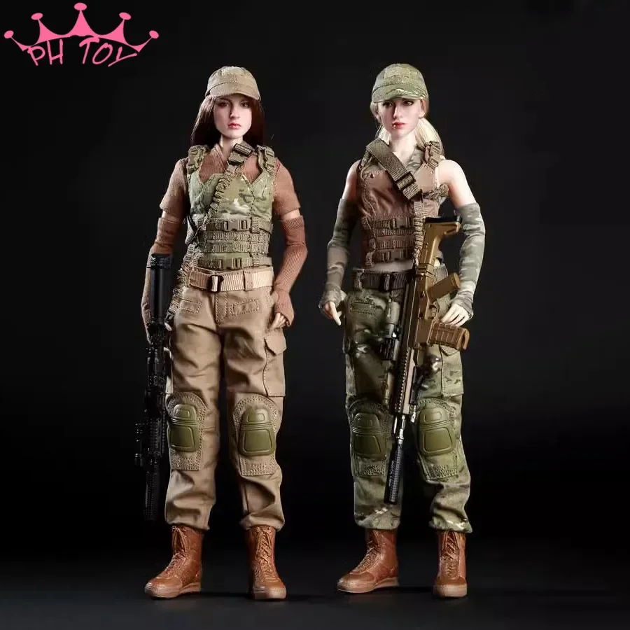 1/6 Schaal Vrouwelijke Soldaat Militaire Kleding Pak Gevechtskostuum Voor 12 Inch Actiefiguren Ph Tbl Body Figures Pop Vuur Meisje Speelgoed