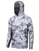 Hombres Uv Mascarilla Ropa de pesca Sudadera con capucha de manga larga Camisas Sudadera Pesca Jersey con capucha