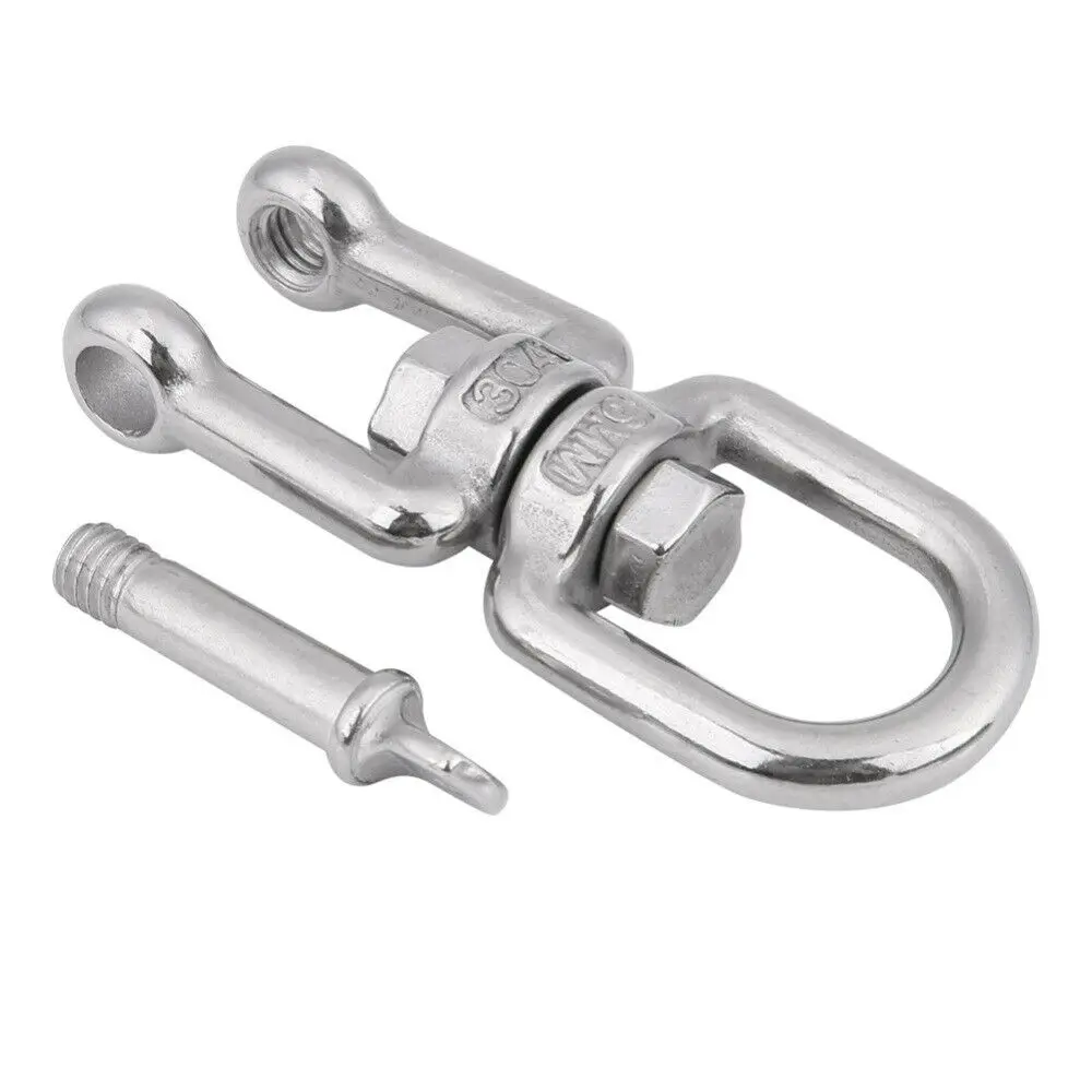 Boot Edelstahl 8mm Ring Anker Kette Stecker Dreh Haken Clips Tauchen Kiefer Draht Seil Doppel Schäkel Rigging Hardware – Detail 2