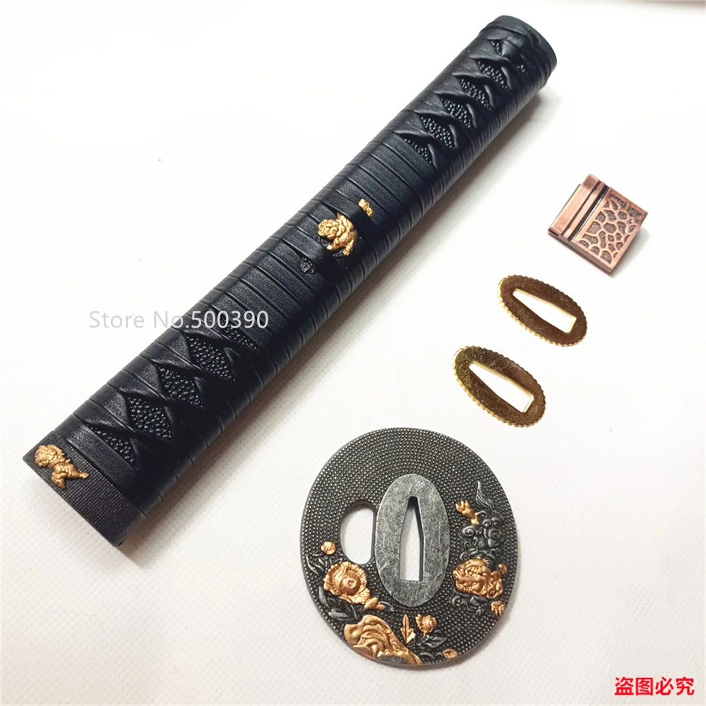 

NICE HANDLE TSUKA LEATHER ITO ALLOY TSUBA FUCHI KASHIRA MENUKI HABAKI SEPPAS FITTINGS FOR JAPANESE SWORD SAMURAI KATANA PARTS