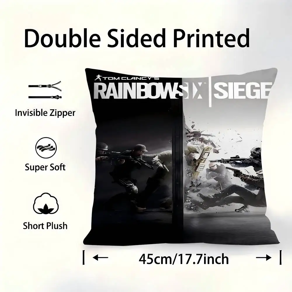 

Tom C-Clancys R-Rainbow Six Cushion Cover Car Throw Pillow Case For Sofa Car Christmas Gift 40x40cm 45x45cm