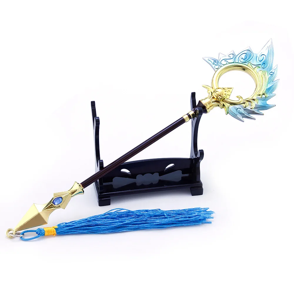 

21cm Big Size Nami Tidecaller Wand Keychain League of LOL Legends All Metal Weapon Chaveiro League of Weapon Spear Keychain Gift