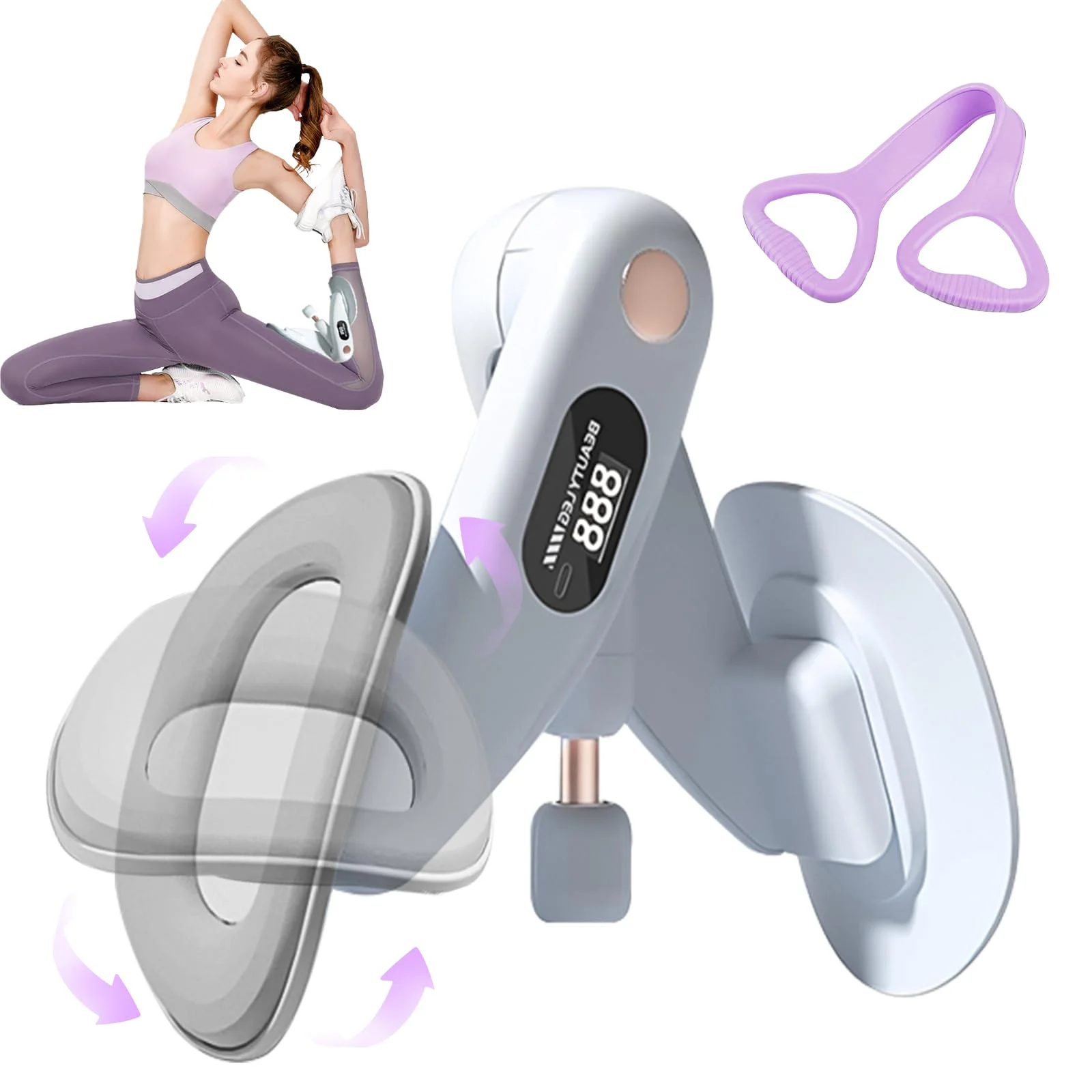 مدرب الفخذ، وسادات سيليكون غير قابلة للانزلاق لتدريب الورك والحوض، معدات تمارين الفخذ الداخلية