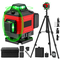4D 16 Lines Multifunction Laser Level 360 ° Self-Leveling Laser Level Machine USB Rechargeable Level Instrument with Tripod Stan