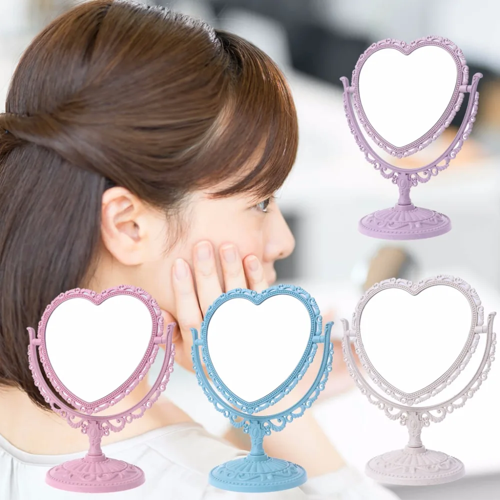 CASHOU83 Desktop Makeup Mirror LOVE European retro Gothic Mirror Butterfly Rose Decor Beauty Tool Round Oval Heart Shape Mirror