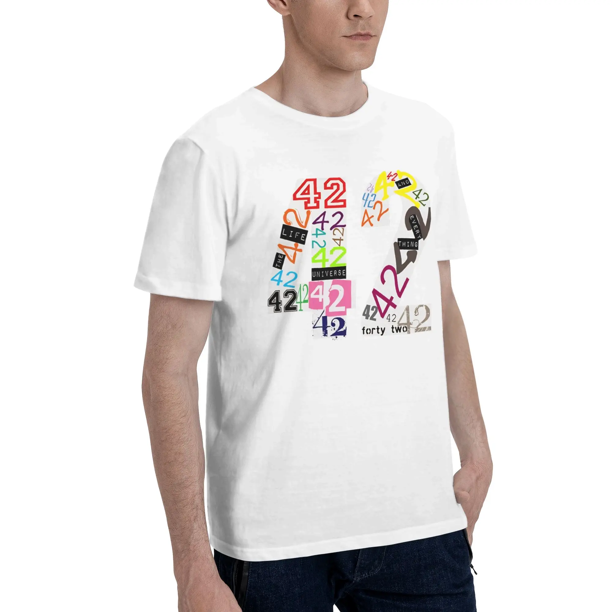 dont panic 42 The Answer To Life Douglas Adams  Tee Shirt for Men Women Gift T Shirts  100% Cotton Clothing
