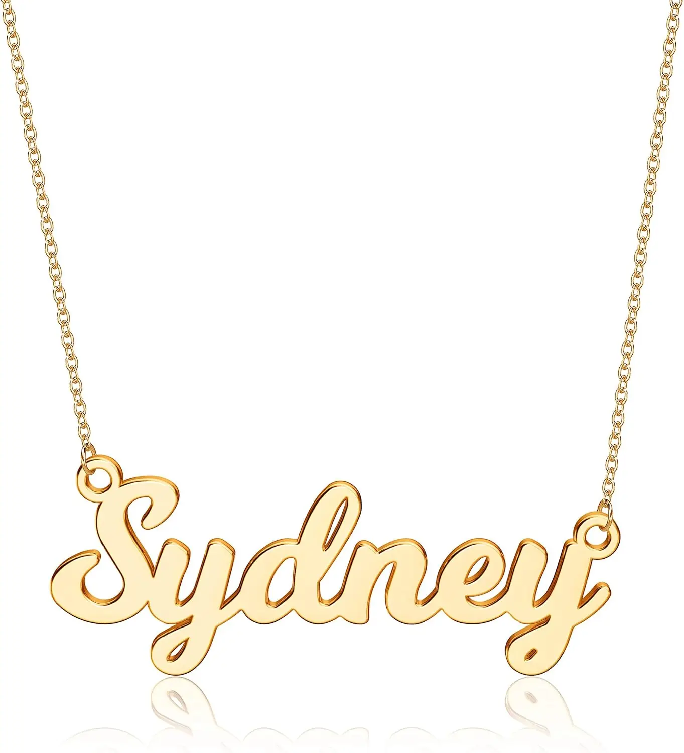 

Персонализированное именное ожерелье Ursteel, позолоченное 14-каратным золотом, изящное именное колье-жетон, ювелирное украшение с именем на заказ