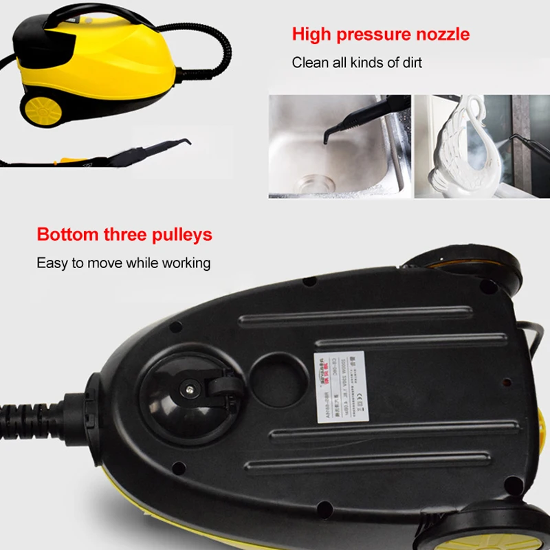 High Steam Cleaner Kill Mites Disinfector Home Kitchen 2000W  Electric Steam Cleaner for Stain Removal, formaldehyde, Floor, car