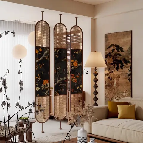 프랑스 중세 회전식 스크린 파티션 원목 거실 가정용 파티션 입구