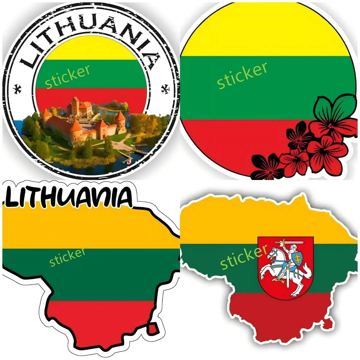 

Lithuania Flag Map Design StickerCar Decorations Internal Accessories Adhesive Vinyl Travel Automotive Parts Mobile Support