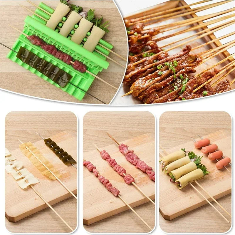 

Barbecue Meat Piercer Convenient Skewer Tool Fast Easy Skewering for Outdoor Grilling Skewer Machine Portable Skewer Box