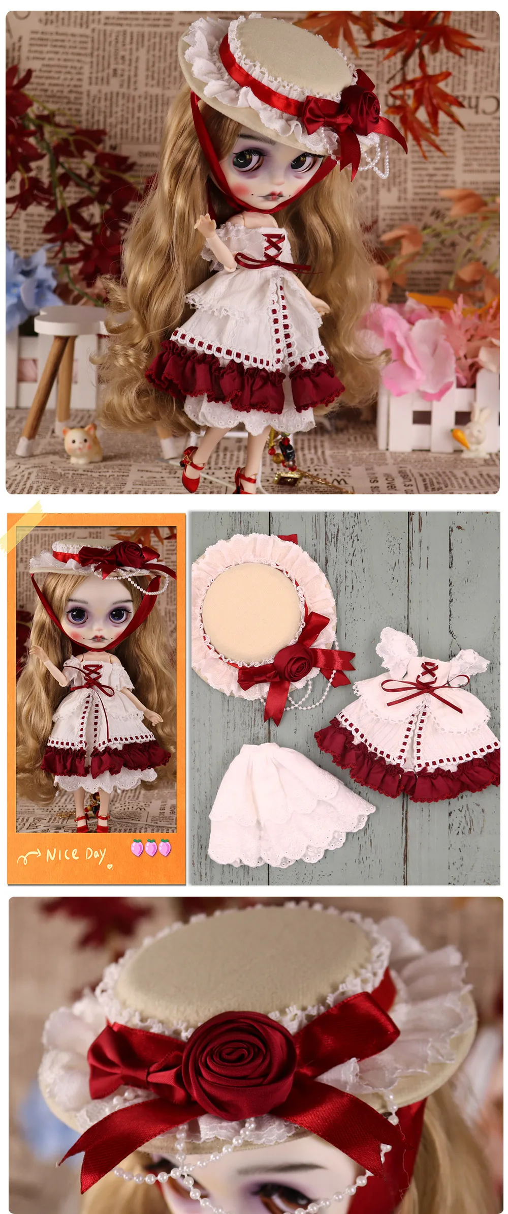 Outfits für ICY DBS Blyth Puppe Kuh Junge Kleidung Vintage Palace Kleid Anzug 1/6 BJD Anime Mädchen – Detail 1
