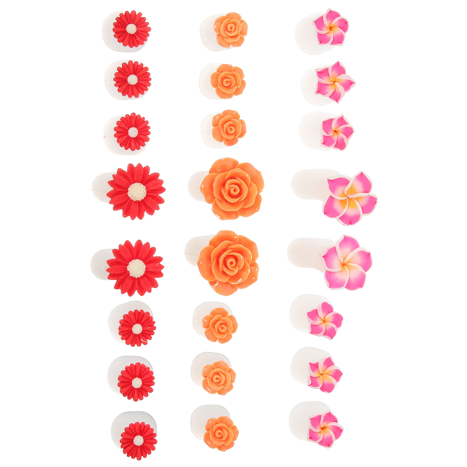 Separador de dedos de silicona para uñas, herramientas para uñas con diseño de flores, reutilizable, para pedicura, manicura, separadores de esmalte de uñas, espaciadores, insertos para dedos, 24 Uds.
