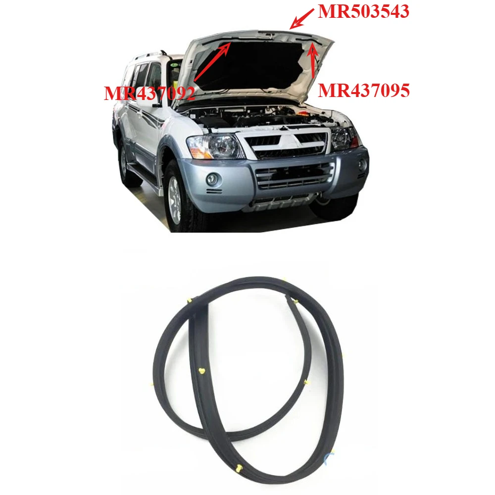 

1 Piece Petrol Hood Weatherstrip for Pajero V73 Front Bumper Seal for Montero V77 Body Rubber for Shogun V70 V60 MR437091
