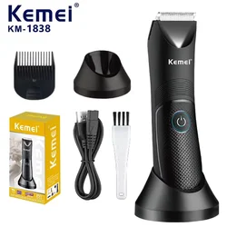 Kemei KM-1838 Groin Area Hair Trimmer Lawn Mower Ceramic Blade Waterproof Wet Dry Clippers Pubic Armpit Body Hair Hygiene Razor