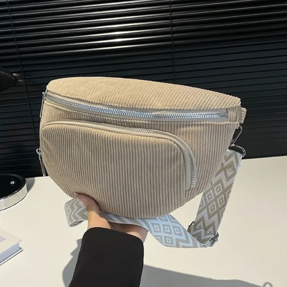 

Повседневная вельветовая поясная сумка с несколькими карманами на молнии, сумки через плечо, широкий ремень для гитары, нагрудная сумка для улицы