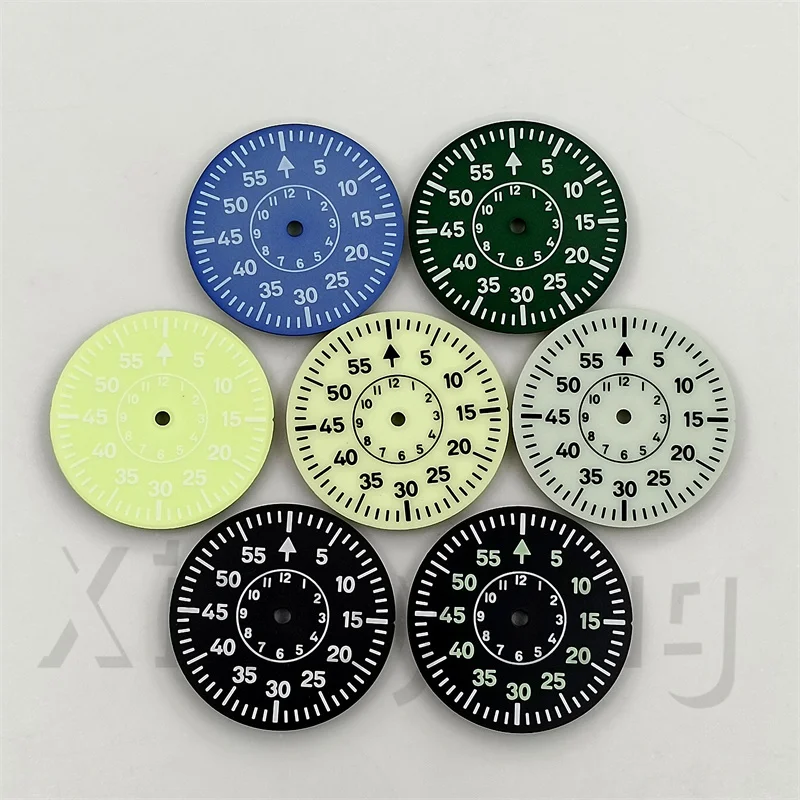 29mm Pilot Watch Dial Hand Set Super Green Luminous Fit NH34 NH35 NH36 NH38 ETA2824 2836 PT5000 Miyota Series Movement WatchPart