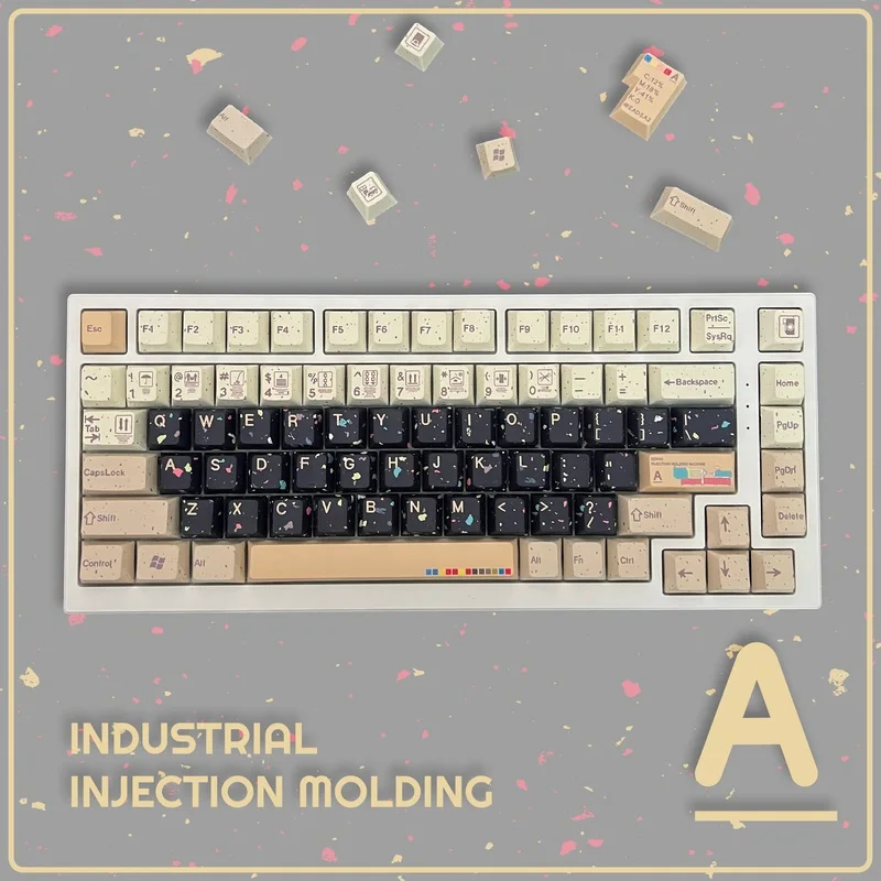 Creative Keyboard Keycaps Industrial Wind Theme Pbt Material Thermal Sublimation Process Keycaps Tablet Laptop Keyboard Keycaps