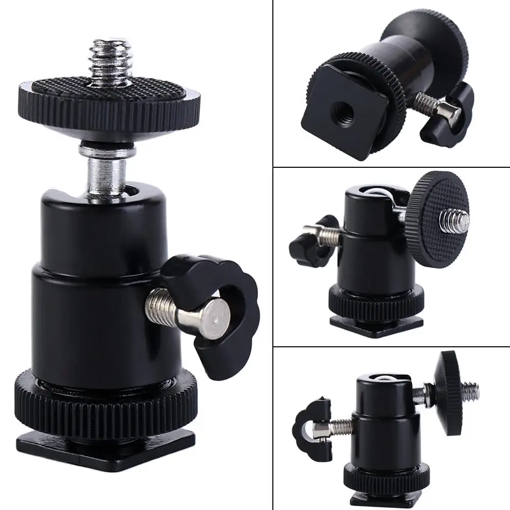 

Mini DSLR Video Camera 1/4" Screw 360 Degree Aluminum Tripod Ballhead Holder Camera Tripod Tripod Ball Head Flash Bracket