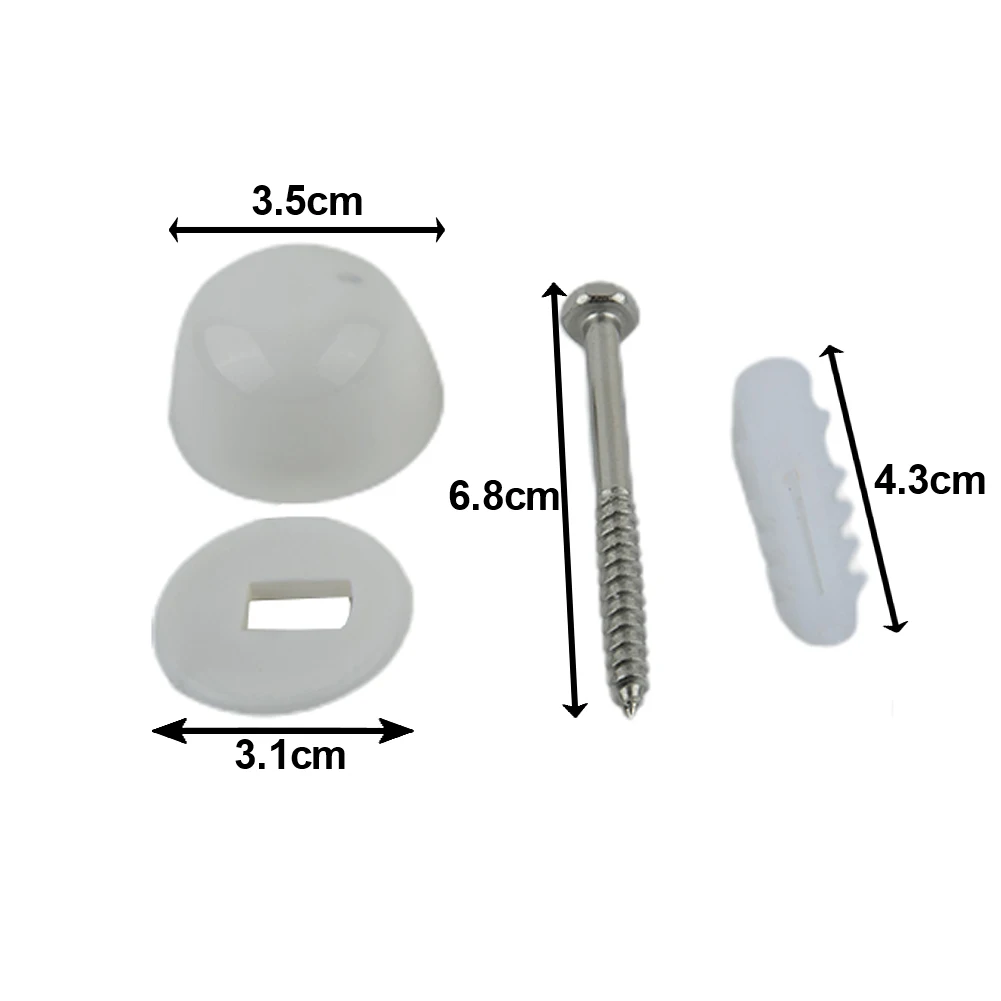Picture 5: Stainless Steel Toilet Pan Fixing Kit with Plastic Screw Covers for Reliable Floor Attachment of Bidets and Basins