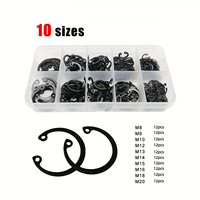 120pcs C Type Internal Circlip Hole Clip Snap Ring Mix M8 M9 M10 M12 M13M14M15M16M18M20 Kit Set Black 65mn Steel Shaft Retaining