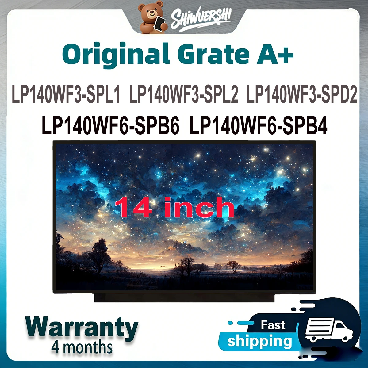 

14 inch Wholesale Laptop Lcd Screen Monitor Panel Slim LP140WF3 SPL1 LP140WF3 SPL2 LP140WF3 SPD2 LP140WF6 SPB6 LP140WF6 SPB4