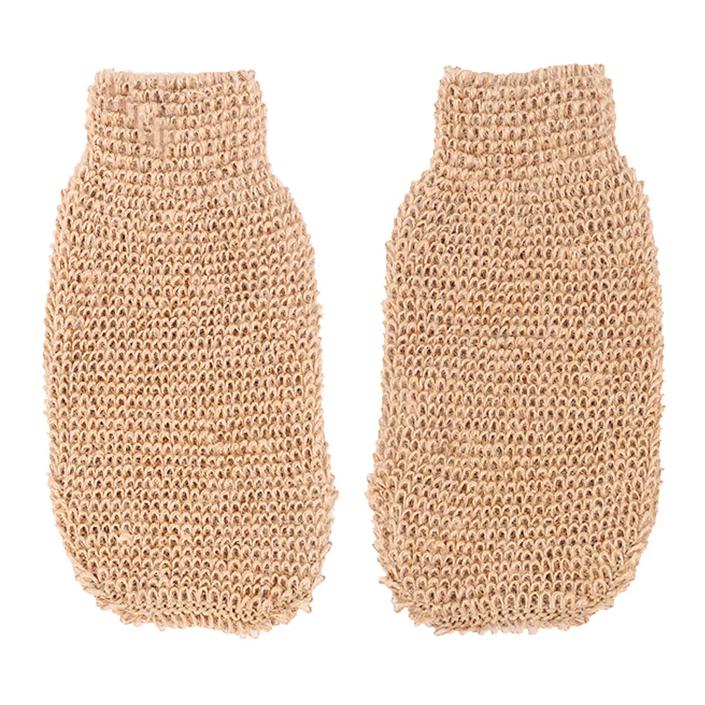 

2 Pcs Scrub Gloves Body Brush Exfoliator Mitt Frosted Spa Dead Skin Remover Ramie Jute Exfoliating Bath Scrubber