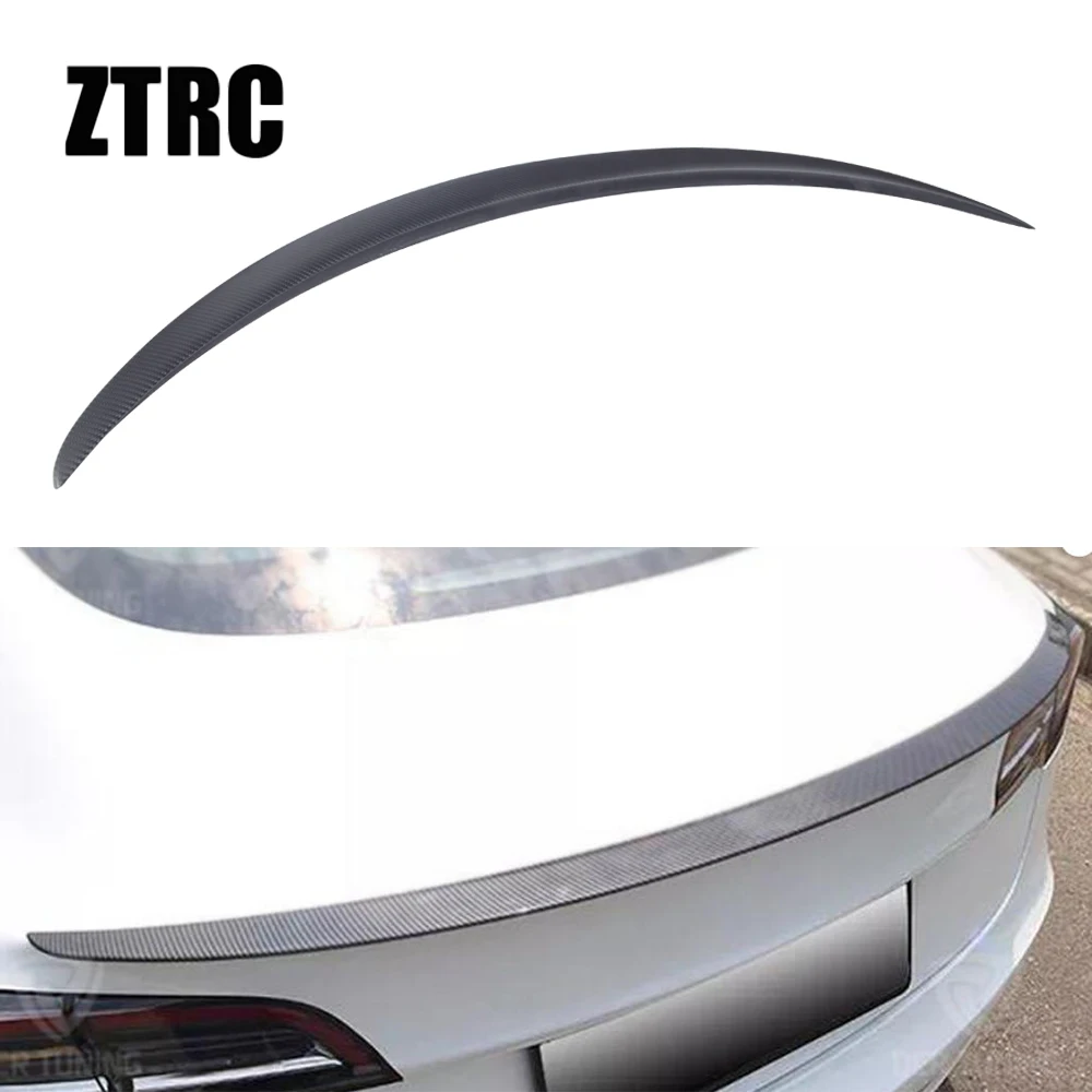 

For Tesla Model 3 OE Style Real Matte Dry Carbon Fiber Material Rear Spoiler Trunk Wing 2017-2023