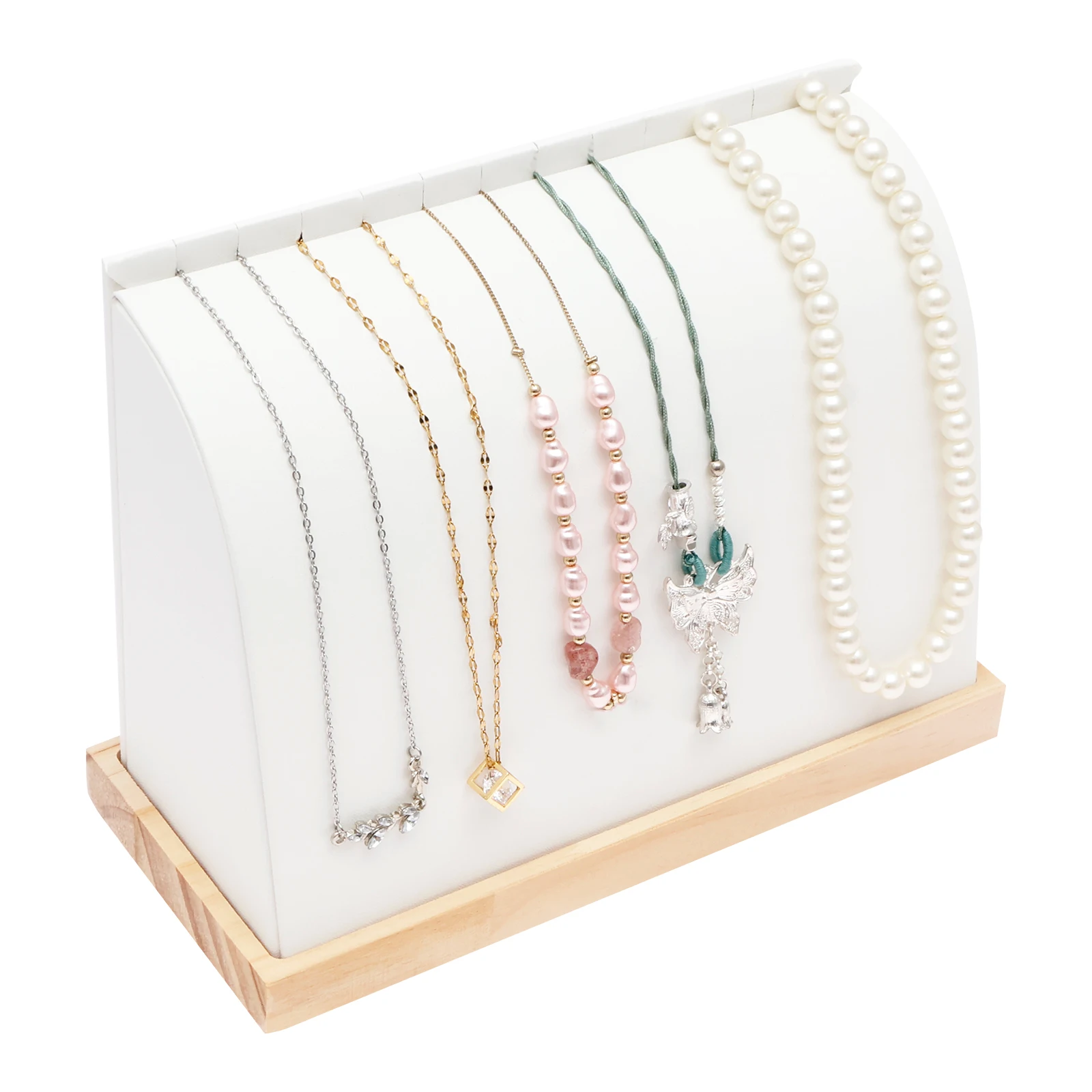 

Деревянная подставка для ожерелья, стеллаж для хранения ювелирных изделий, компактный органайзер для ожерелья, держатели для ювелирных изделий для домашнего магазина