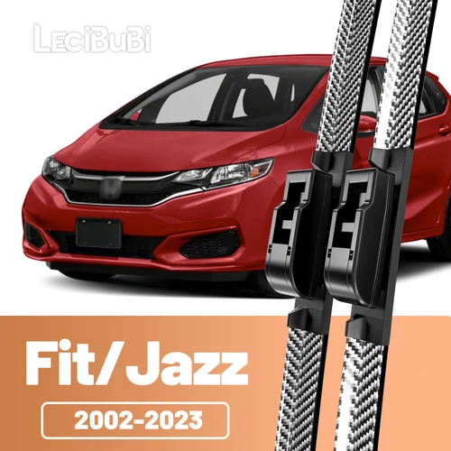 2 uds limpiaparabrisas delantero limpiaparabrisas de fibra de carbono para Honda Fit Jazz 2002-2023 2008 2009 2013 2014 2018 2020