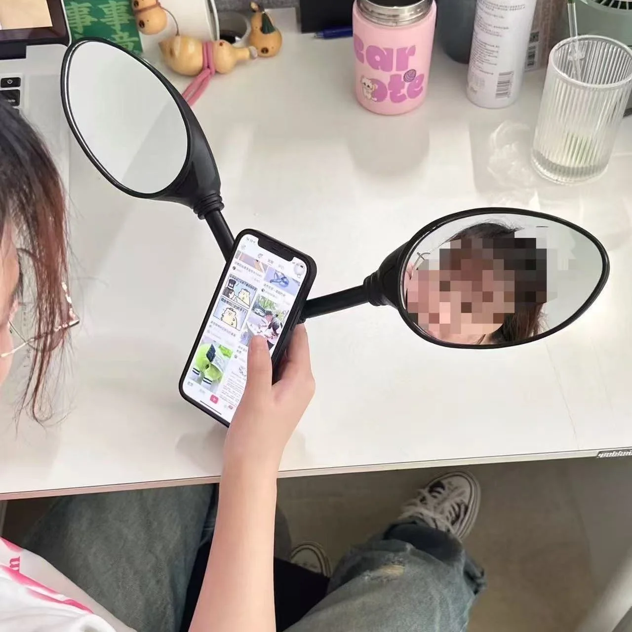 

3D Funny Rearview Mirror 17Air Phone Case For iPhone 17 16 15 14 13 12 11 Pro Max Plus 16pro Retro Creative Protection Cover