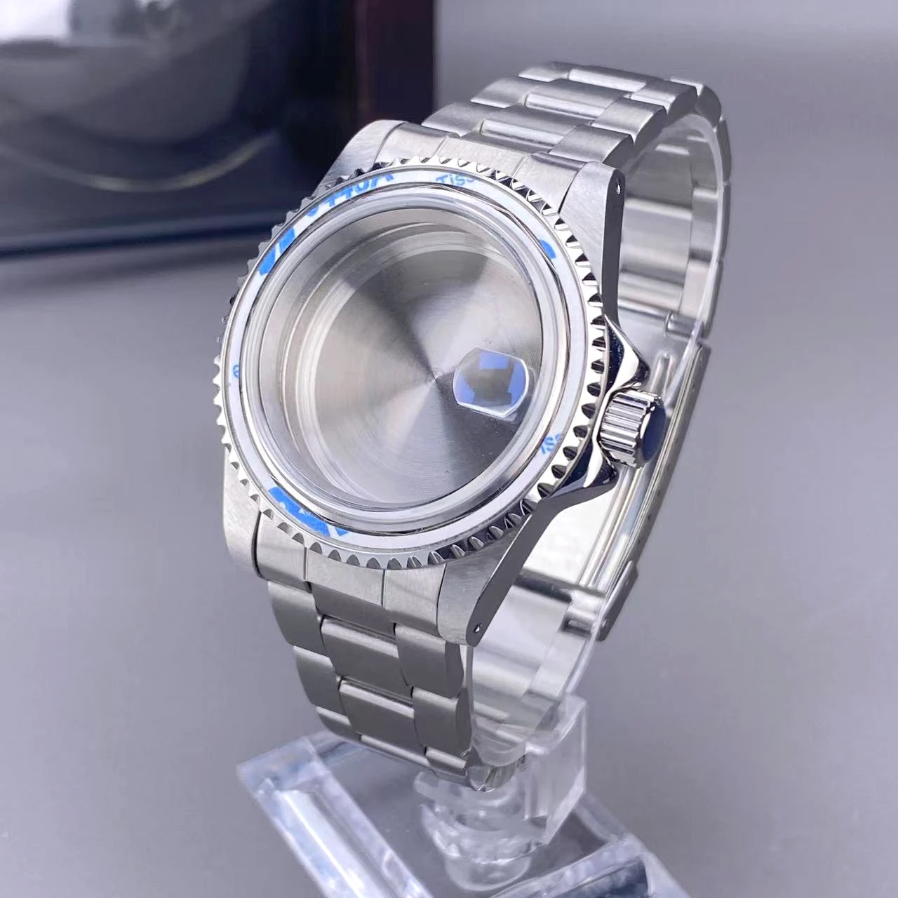 39,5 mm NH35 Vintage-Gehäuse GMT/SUB 120-Klick-Lünette Edelstahl Saphirglas für NH35 NH36 Uhrwerk 28,5 mm Zifferblatt Uhrengehäuse – Detail 8