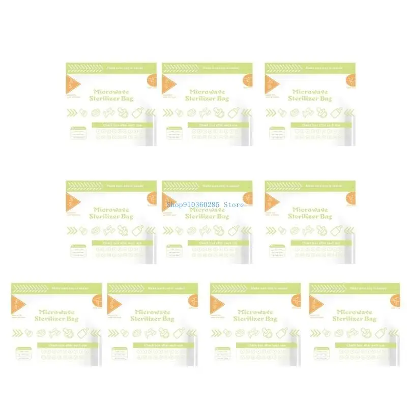 عبوة K9FF مكونة من 10 قطع من أكياس الميكروويف لتنظيف أجزاء لعبة زجاجة الطفل ومضخة الثدي