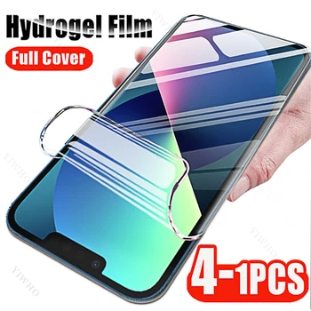 Apple Iphone 13 için 4-1 adet 12 11 Pro Max Mini ekran koruyucular temizle hidrojel Film Iphone X XR XS Max 13ProMax 13mini 13pro