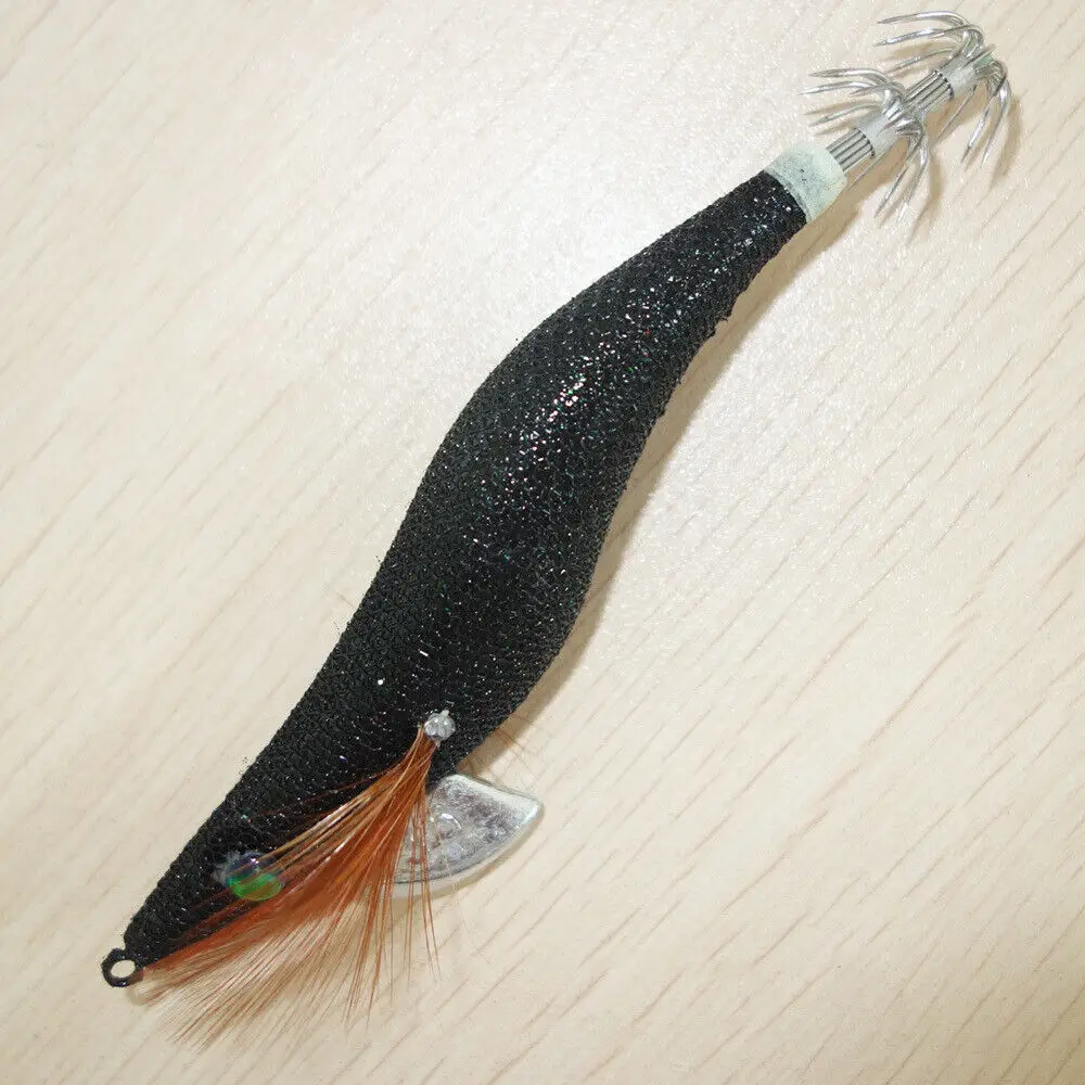 4X 3.5 YAMASHITA SQUID JIGS Glow in Dark Rattle Squid JIgs White and Black Color