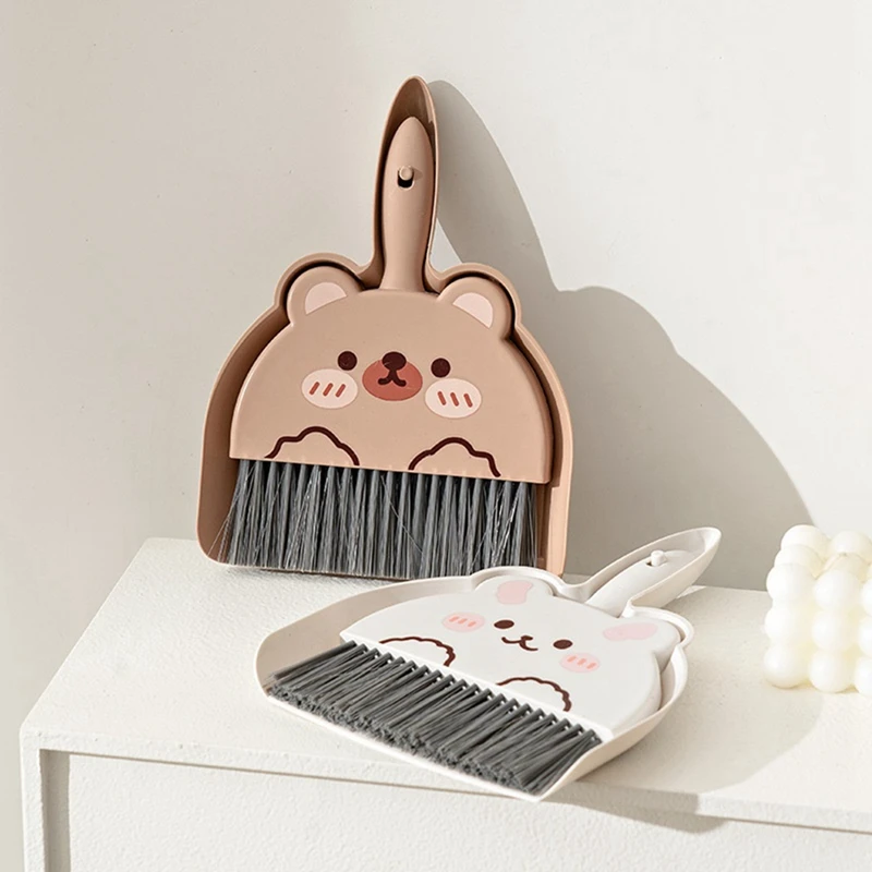 Mini Broom Dustpan Kids Cute Cartoon Small Cleaning Set Pretend Play Toys Toddler Little Housekeeping Helper Set