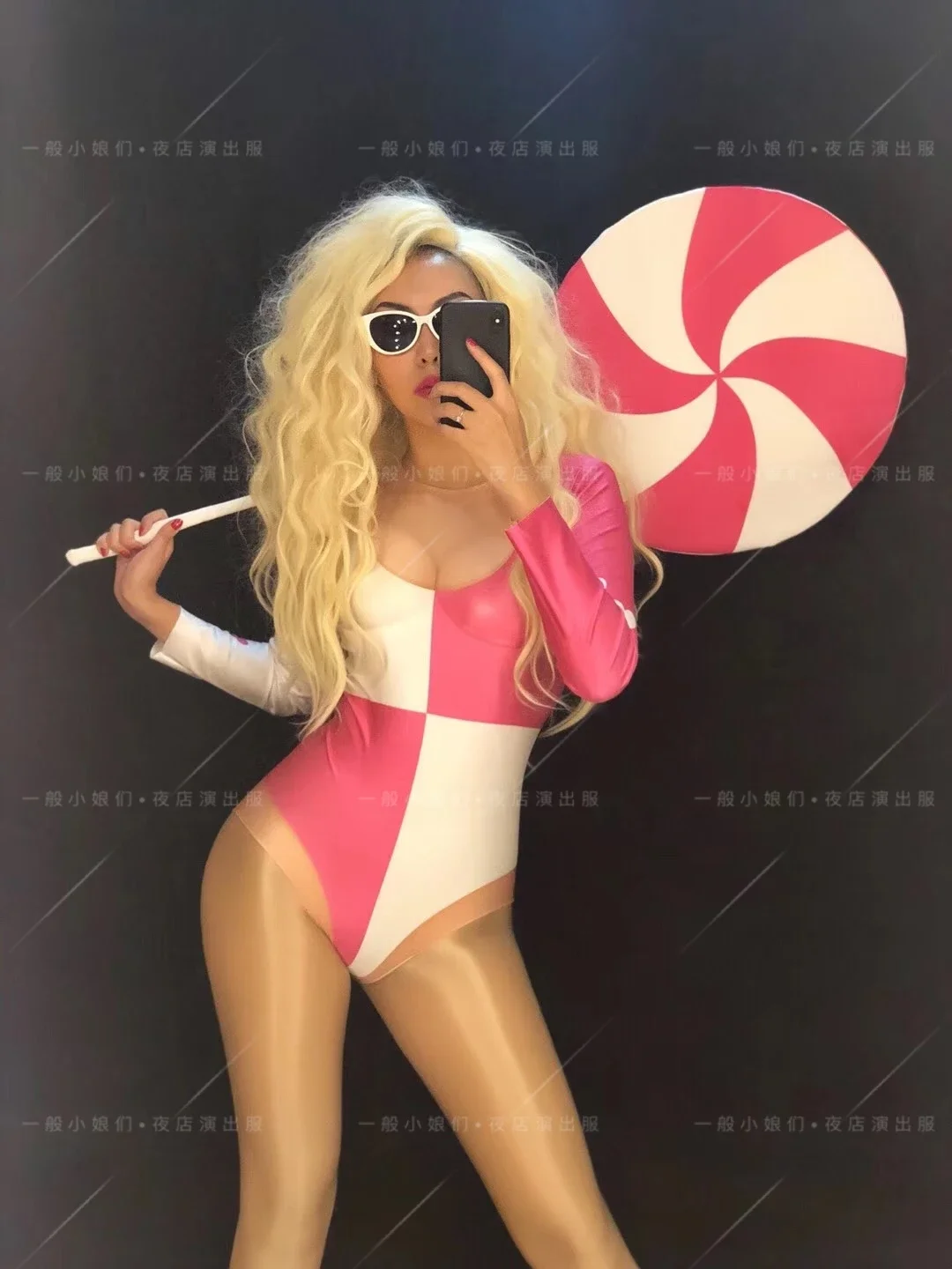 

2025 Customized 2023 new nightclub bar party splicing jumpsuit dance team gogo interactive DS performance costume yj234