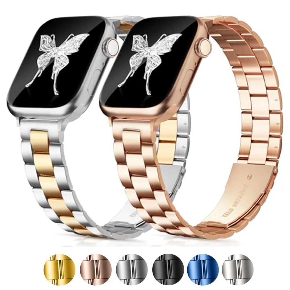 Smukły metalowy pasek do paska do zegarka Apple Watch 44 mm 45 mm 40 mm 41 mm 42-38 mm bransoleta ze stali nierdzewnej ultra2 49 mm iwatch seria 8 7 6 SE 5 9
