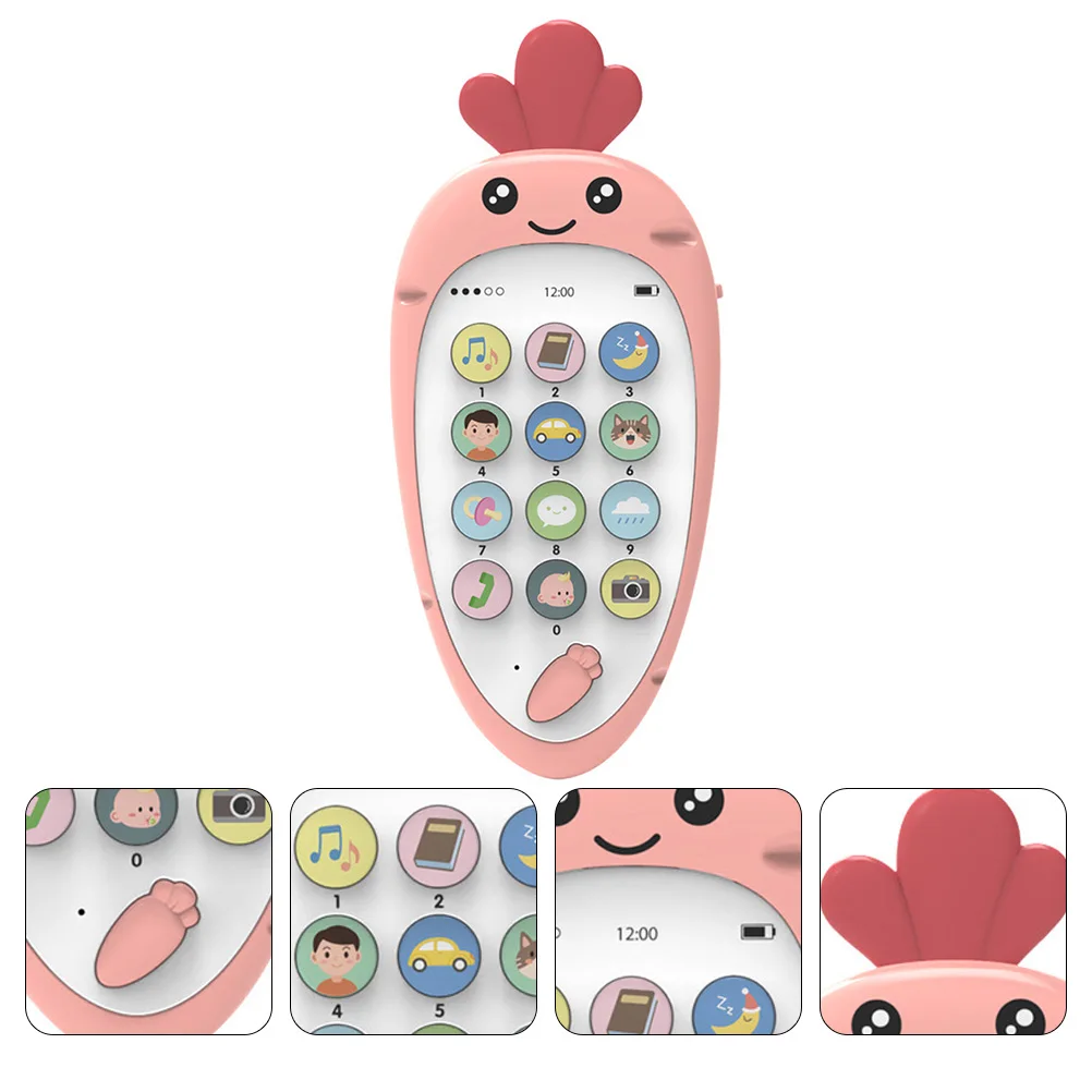 เด็กสมาร์ทโฟนการศึกษาปฐมวัยหมายเลขโทรศัพท์ของเล่นเพื่อการศึกษามือถือการ์ตูนเด็กสีชมพูเด็กวัยหัดเดิน