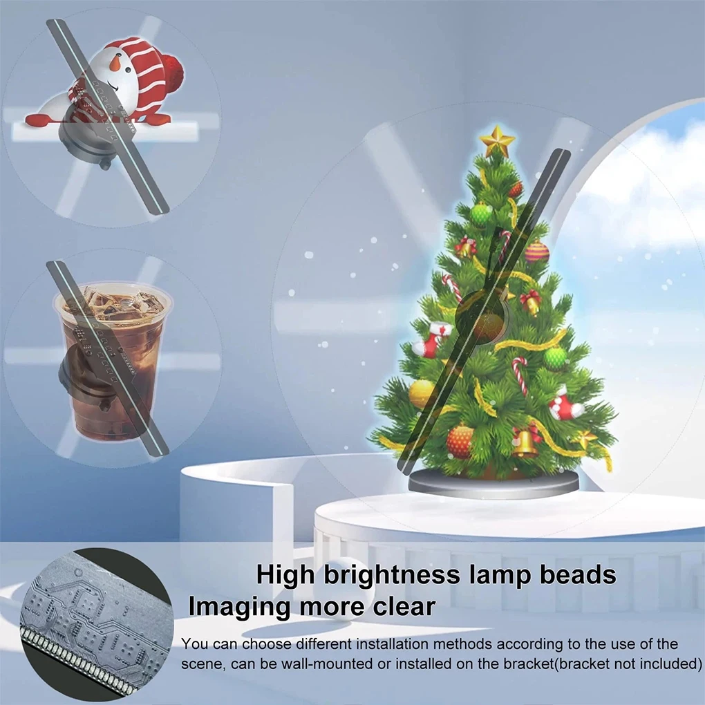 

42 см 3D голографический вентилятор WIFI удаленные пользовательские значки DIY видео логотип светодиодные неоновые огни вращающийся дисплей AD 3D голографический проектор