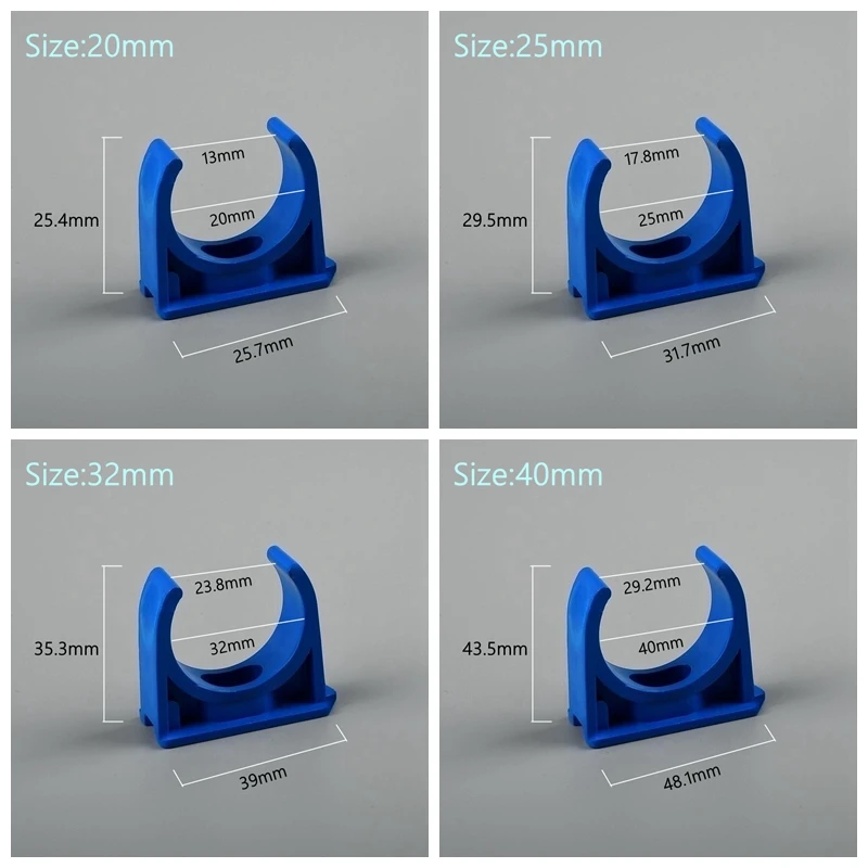 2 ~ 10 sztuk I.D 20 ~ 50mm zacisk rura PVC akwarium nawadnianie ogrodu U typ rury wodociągowej złącze z tworzywa sztucznego wspornik