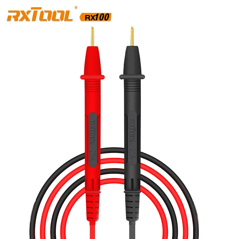 RXTOOL RX100 12 in1 Multi-Functional Multimeter Gold Plate Test Probes for Car, AC/DC Universal Test Leads Kit Detachable Lines