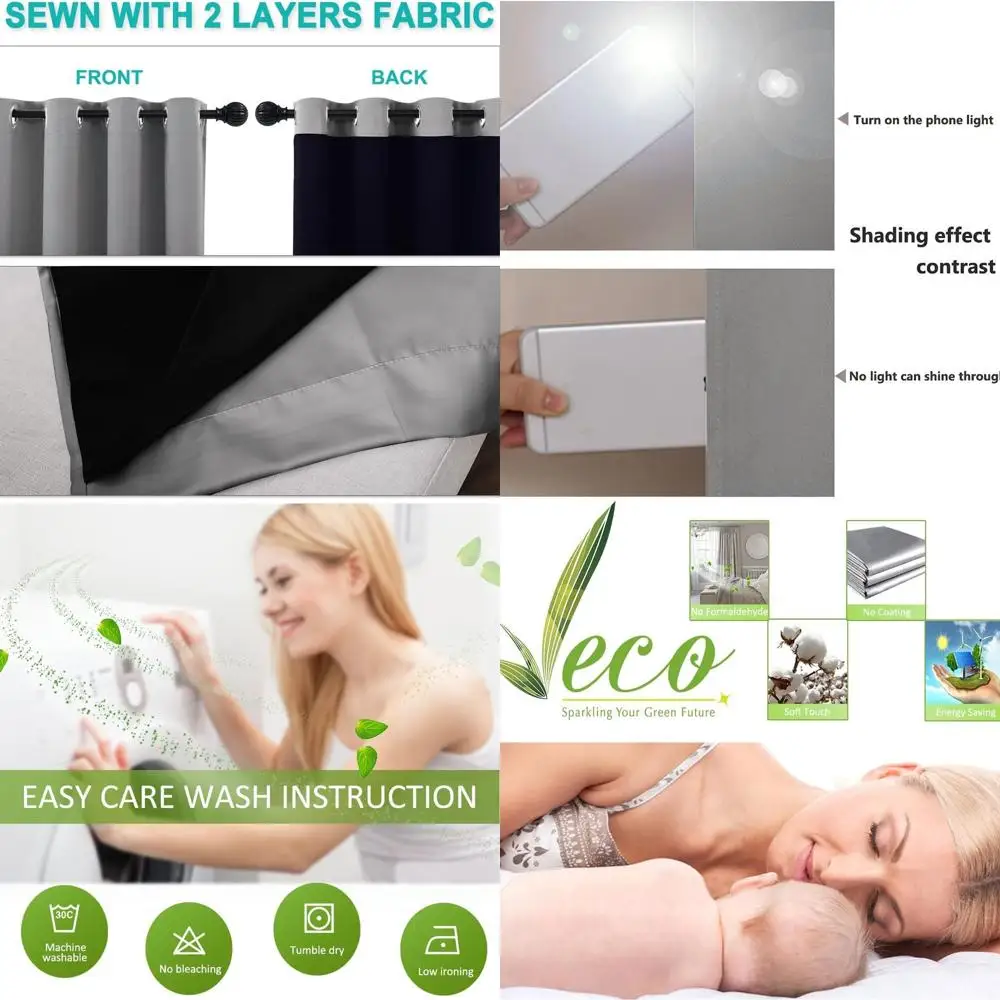 Heavy-Duty Shade Curtain for Sliding Doors, 100 Wide x 95 Long, Silver Gray