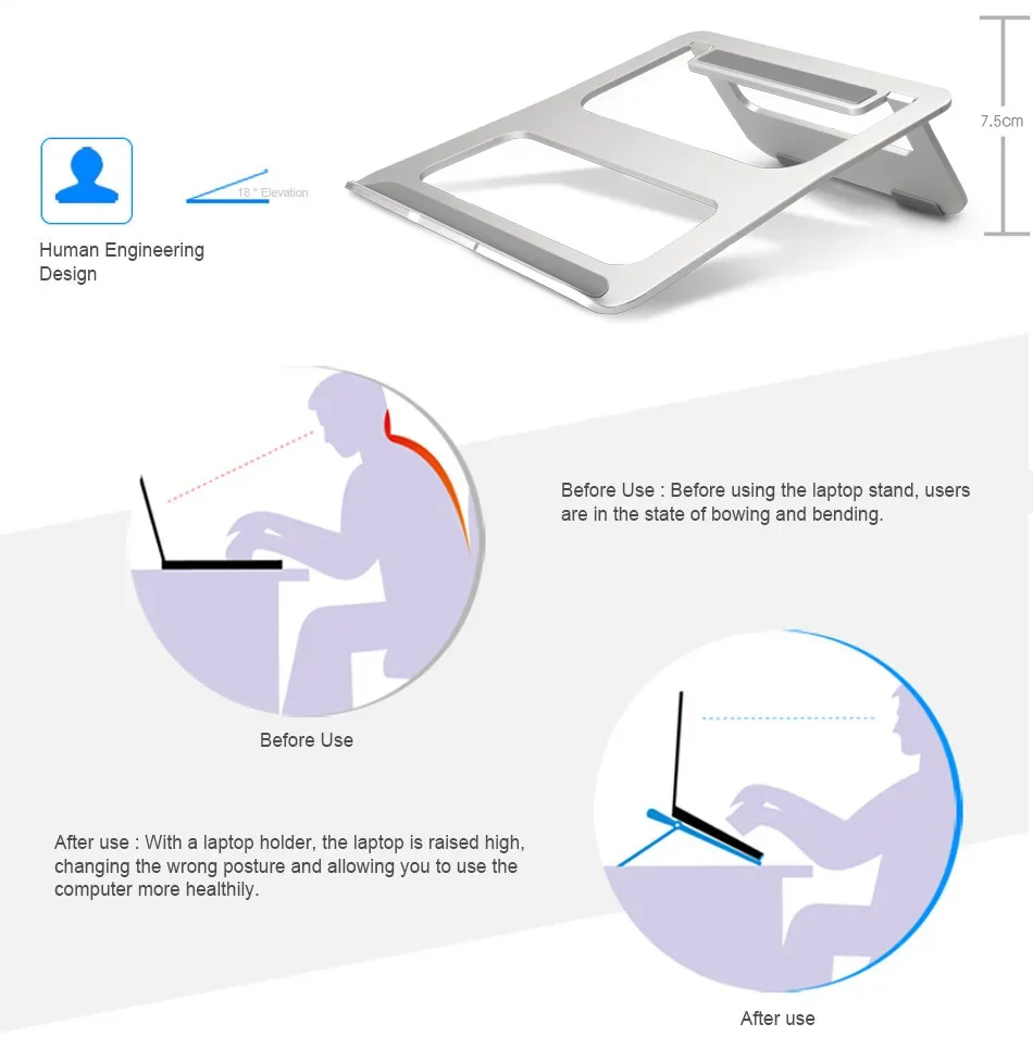 Aluminum Alloy Tablet Holder For Macbook Laptop Stand Holder Accessories Raise Computer Desktop Heat Dissipation Anti-Skid Stand